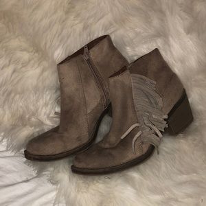 Suede booties!